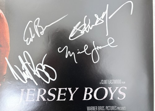 Jersey Boys Cast Signed DS Movie Poster 27x40 John Lloyd Young Tony Award Winner - Picture 2 of 7