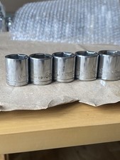 Set of 5 Halfords Advanced 15-16-17-18-19-25mm length 3/8” drive 6 point socket