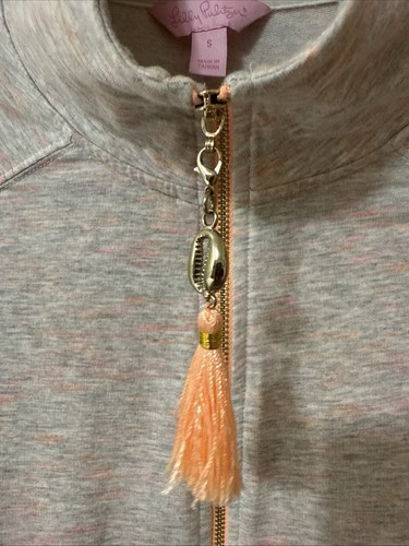Lilly Pulitzer UPF 50 Skipper Popover Sweatshirt Women Size S Gray Soft Half Zip - Picture 3 of 12