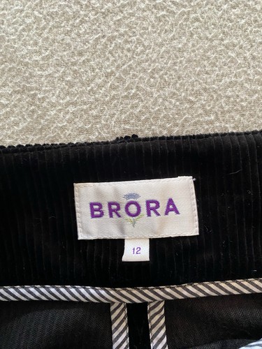 BRORA BOMBACHO TROUSERS SZ 12 29” WOMENS CORDUROY BLACK POCKET BUTTON ANKLE - Picture 9 of 11