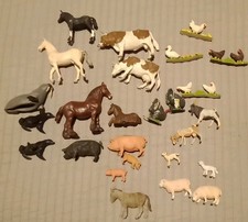 25 Vintage Britains Miniature Animals Lot Farm Zoo Walrus Cow Duck Horse 1970s