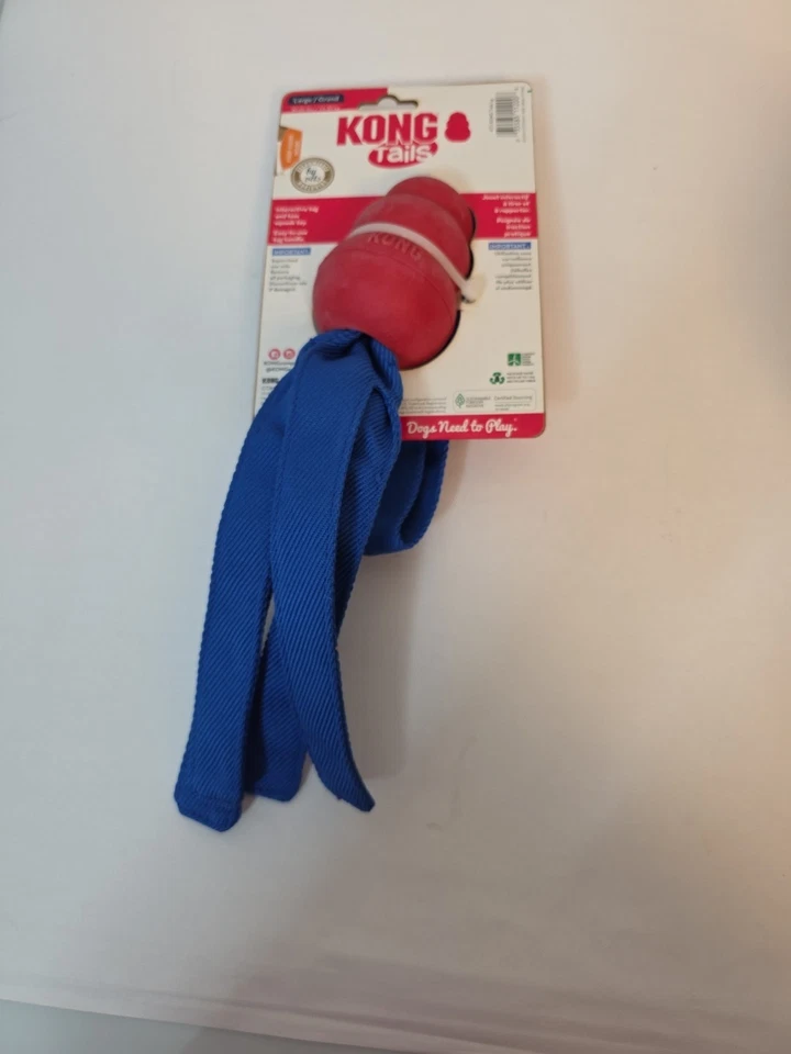 Kong Tails clásico y balístico grande chirriante remolcar y buscar perro juguete para masticar 22" Foto 2 de 4