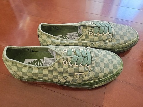VANS LX Authentic Reissue 44 Dip Dye Checkerboard Lime MEN SNEAKERS VN0007QZD6S - Picture 19 of 22