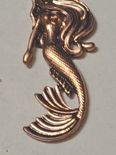 De colección MCM DESIGNER Modernista COBRE Pez Pin Sirena Fundida 2 piezas - Imagen 8 de 12