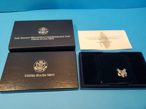 2000 Leif Ericson Millennium Commemorative Coin P with COA with case - Picture 4 of 4