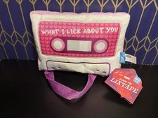 Bark Box Dog Toy “Love Ya Lixtape” Squeaker Crinkle Strap New With Tags