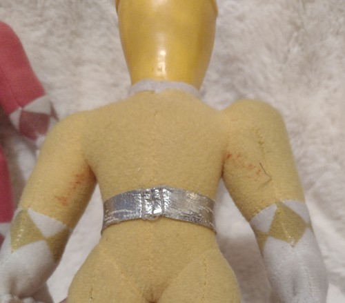 Figura de peluche Mighty Morphin Power Ranger rojo rosa amarillo Action Pal 10" - Imagen 3 de 3