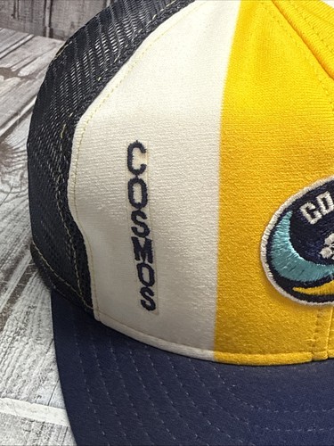 Vintage 80s New York Cosmos NASL Soccer Blue Snapback Hat AJD Lucky Stripes Rare - Picture 5 of 10