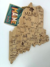 Totally Bamboo Destination Maine State Shaped Serving and Cutting Board
