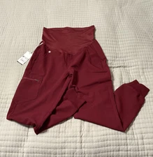 Figs Zamora Maternity Scrub Pants Womens Burgundy NWT - Multiple Sizes