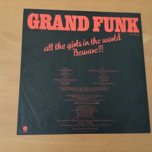 GRAND FUNK ALL THE GIRLS IN THE WORLD BEWARE!!! JAPAN LP OBI ECS-80115 POSTER - Picture 6 of 9