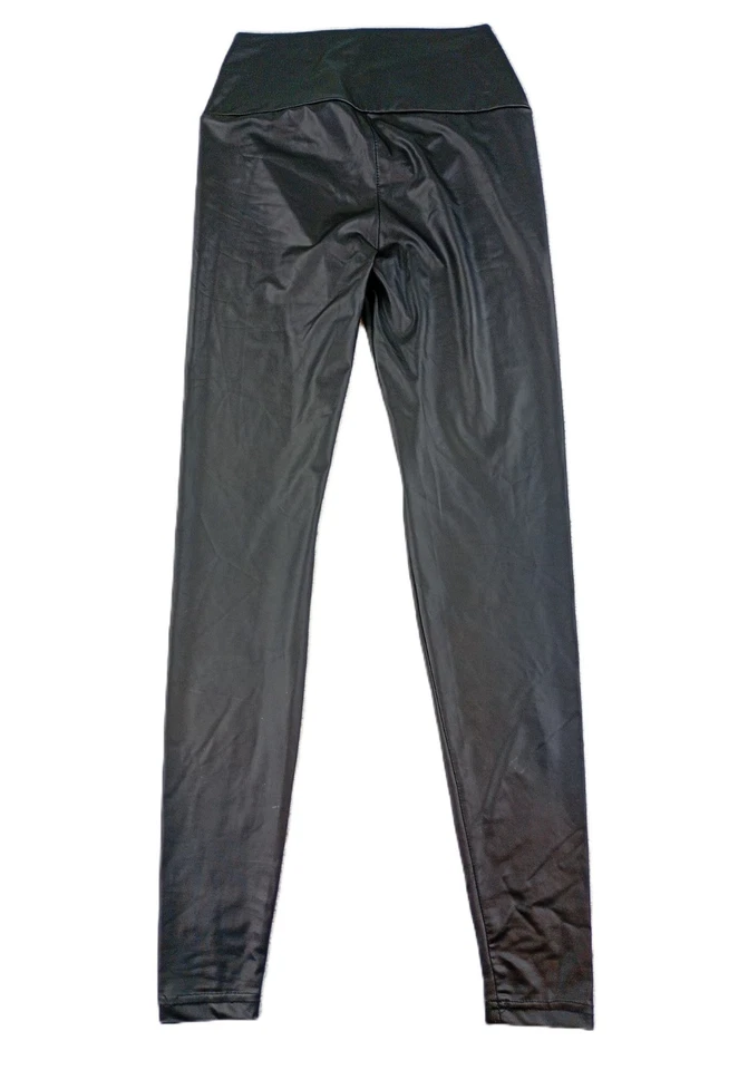 FUTURO FASHION Leggings Aspecto Húmedo Mujer Talla 10 Negro Informal Correr Jogger Foto 2 de 4