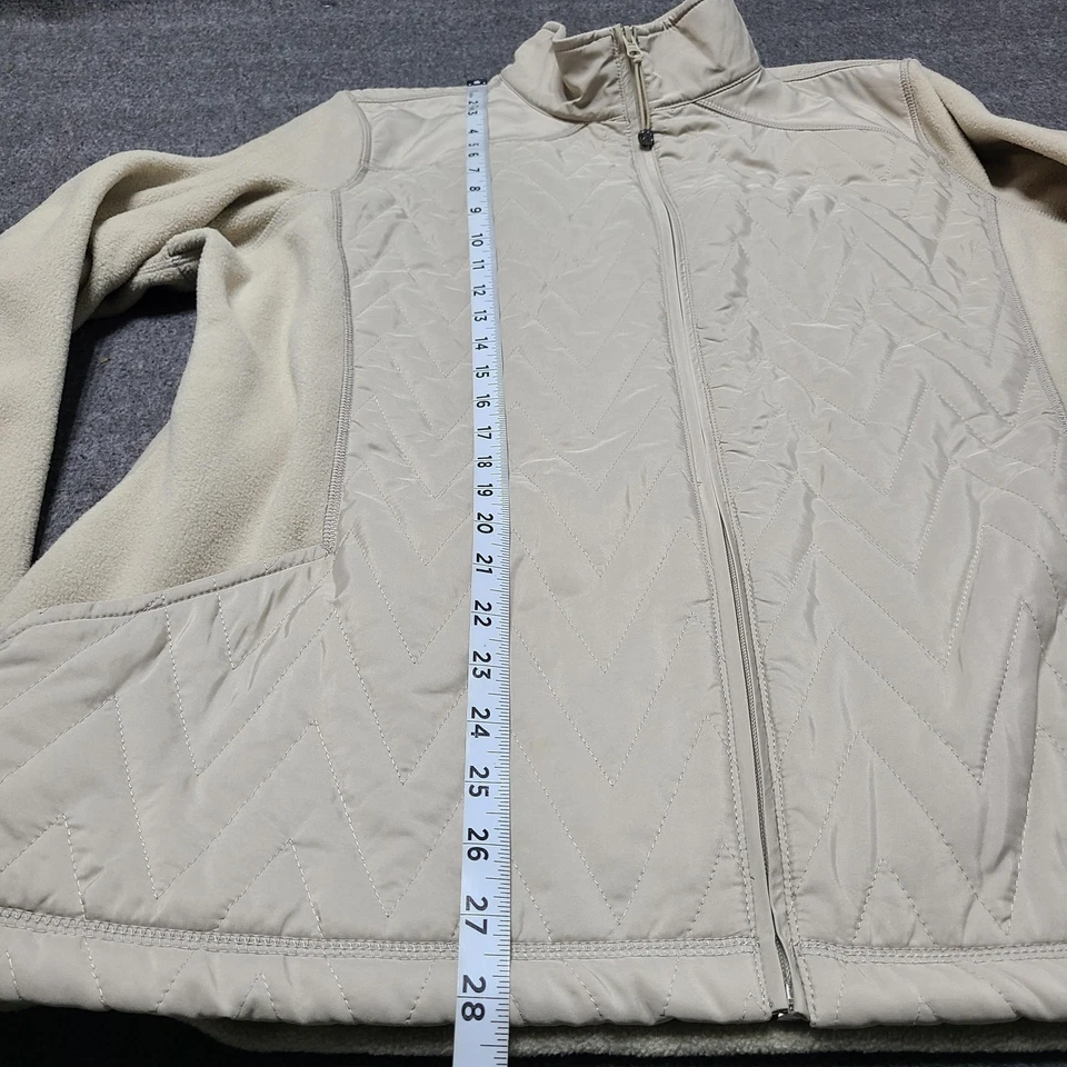 Chaqueta Style & Co Mujer XL Beige Acolchada Polar Cremallera Completa Exterior Capa Cálida Foto 2 de 4