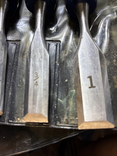 Menge 2 Vintage Sears Craftsman USA 4-teiliges Holz Meißel Set #36868 sehr gepflegt - Bild 7 von 24