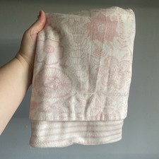Lila  Jack Baby Girl Blanket Floral Pink White Minky Stripes Flowers Lovey Soft