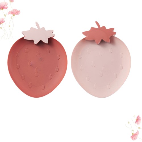 2 Pcs Plastic Candy Tray Office Household Snacks Dish Strawberry Plate - Picture 8 of 11