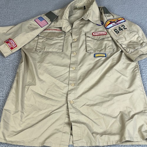Boy Scouts of America Uniform Hemd Erwachsene M Knopf BSA trainiert Kalifornien Flagge