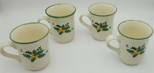 MIKASA 4 Vintage Coffee / Tea Mugs FESTIVE SEASON EB 451 Japan - Picture 10 of 10