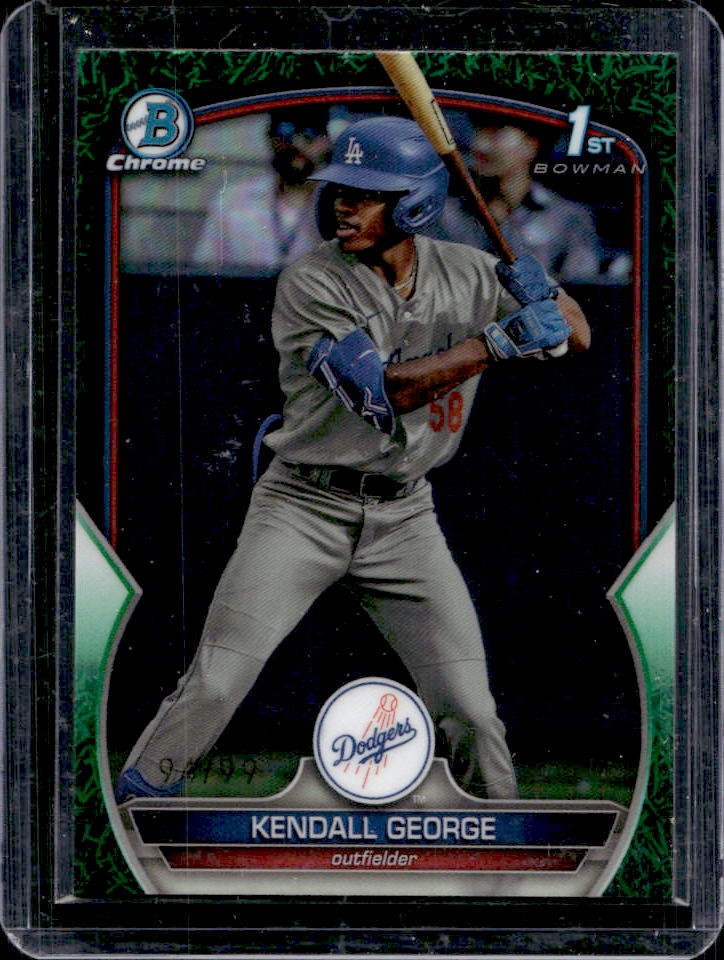2023 Bowman Draft Kendall George Chrome Green Grass Refractor 1st #94/99