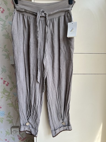 Zoe Valentin Ladies Linen Mix Trousers Size M
