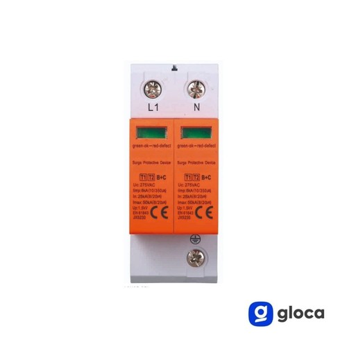 gloca Scaricatore Di Sovratensione 2P 25KA-50KA T1+T2 - Imagen 2 de 5