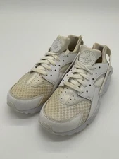 Nike Mens 8 Huarache Running Sneakers 318429-111 Shoes Triple White Lace Up