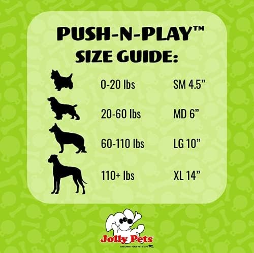 Juguete para masticar plástico duro azul de 6 pulgadas Jolly Pets bola push-N-Play para perros - Imagen 3 de 3