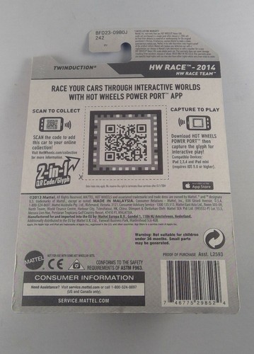 Mattel Hot Wheels HW Race Twinduction Blue Logo 148/250 MISB - Picture 2 of 2