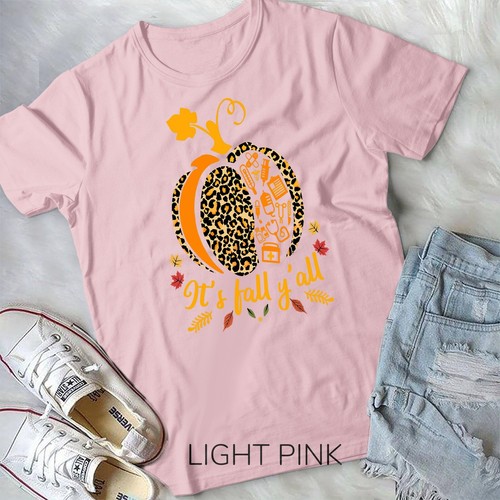 It’s Fall Y’all Pumpkin Leopard Print Nurse Halloween Gift Unisex T-shirt - Picture 4 of 11