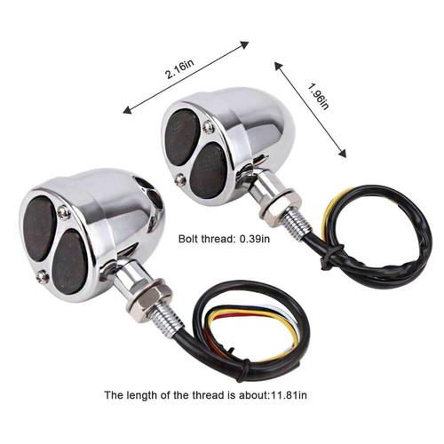 Motorcycle 3 In 1 LED Turn Signals Brake Light Blinkers For Harley Racer - Picture 3 of 5