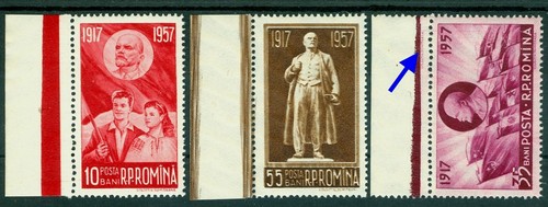 1957 LENIN,October Revolution,Flag,Medal,Monument,Romania,1674,1188,SM/MNH Error - Picture 1 of 2
