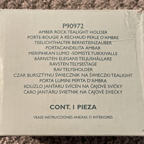 Partylite Amber Rock Tealight Holder Glass Heavyweight - Picture 5 of 7