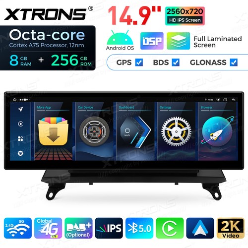 14.9" Car Screen Android 14 Retrofit 4G 8G+256GB GPS for BMW X5 E70 X6 E71 CCC - Picture 14 of 19