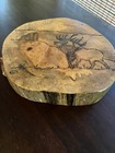 Wood Burn Etched Elk Wall Sculpture 7” Plaque, Home or Cabin Decor Nature Trivet