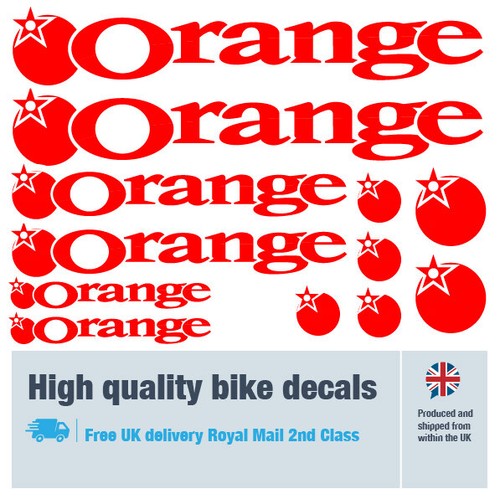 Orange bike labels / decals / stickers, 5+ years external quality (26 pack) - Picture 9 of 16