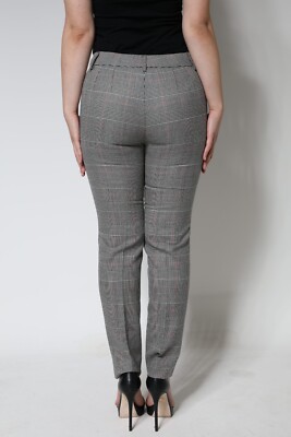 DOLCE & GABBANA Pants Gray Plaid Wool Mid Waist Women