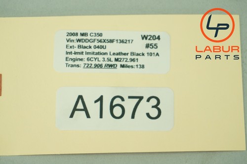 W204 08-14 Mercedes C Class Front Left Driver Side Seat Belt Retractor Blk A1673 - Picture 11 of 11