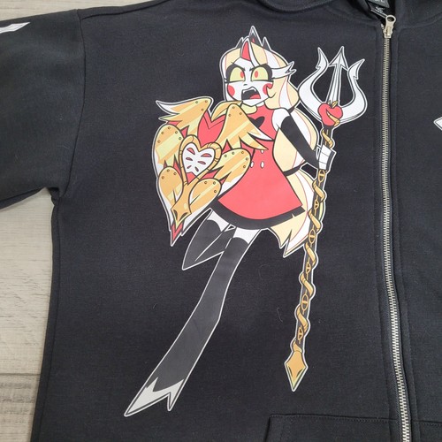 Hazbin Hotel Oversized Hoodie Unisex Large Zip Up Black Hot Topic Anime - Bild 9 von 24