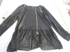 Womens AB Studio black blouse sz L