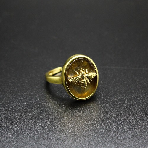 5pcs Natural Stone Bee Gemstone Adjustable Rings Magic Reiki Healing Amulet - Picture 15 of 30