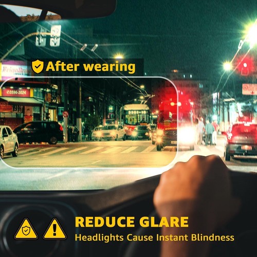 Night Driving Clip on Glasses, Polarized Anti Glare Night Vision Glasses to W... - Picture 3 of 6