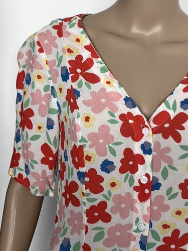 MONKL Women Button Down Spring Floral Print Dress Size XSmall 8 NEW BNWT - Picture 4 of 7