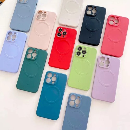 Coque Magnétique Magsafe Antichoc Silicone Magsafe pour iPhone 16 Plus 13 16 Pro Max - Photo 11 sur 28