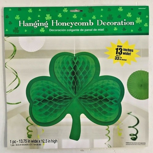 ST PATRICKS DAY HANGING DECORATION Irish Party Bar Shamrock Foil Ceiling Sign ☘️ - Picture 18 of 28