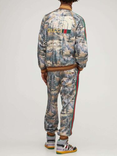GUCCI x THE NORTH FACE gray winter forest print jogger pants Large authentic - Picture 2 of 10