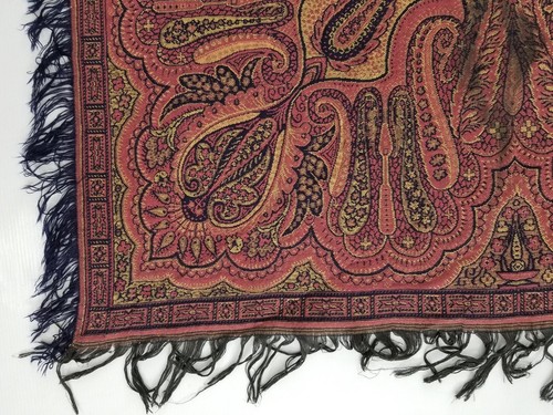 Vintage Paisley Woman Scarf Wool Shawl 88x84cm - Picture 2 of 13