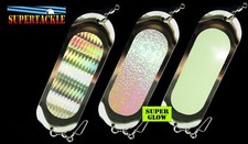 3 X 4½" Supertackle Dodgers - 2 x Glow in the Dark -  Kokanee & Trout fishing
