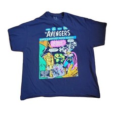 Marvel Avengers T-Shirt Men  s Size XL Black Cotton Iron Man Hulk Thor Loki VGUC