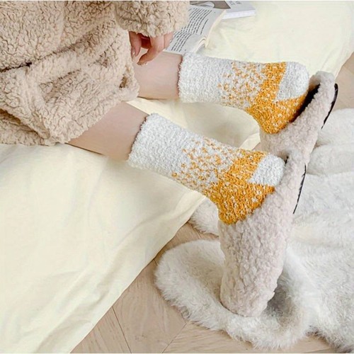 Socks Cosy Winter Warm Fluffy Bed Soft Lounge Pairs Ladies Slipper Women Fleece - Picture 3 of 16