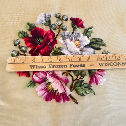 Tapiz de lona vintage de punta de aguja floral pretrabajado para silla Dexters - Imagen 4 de 10